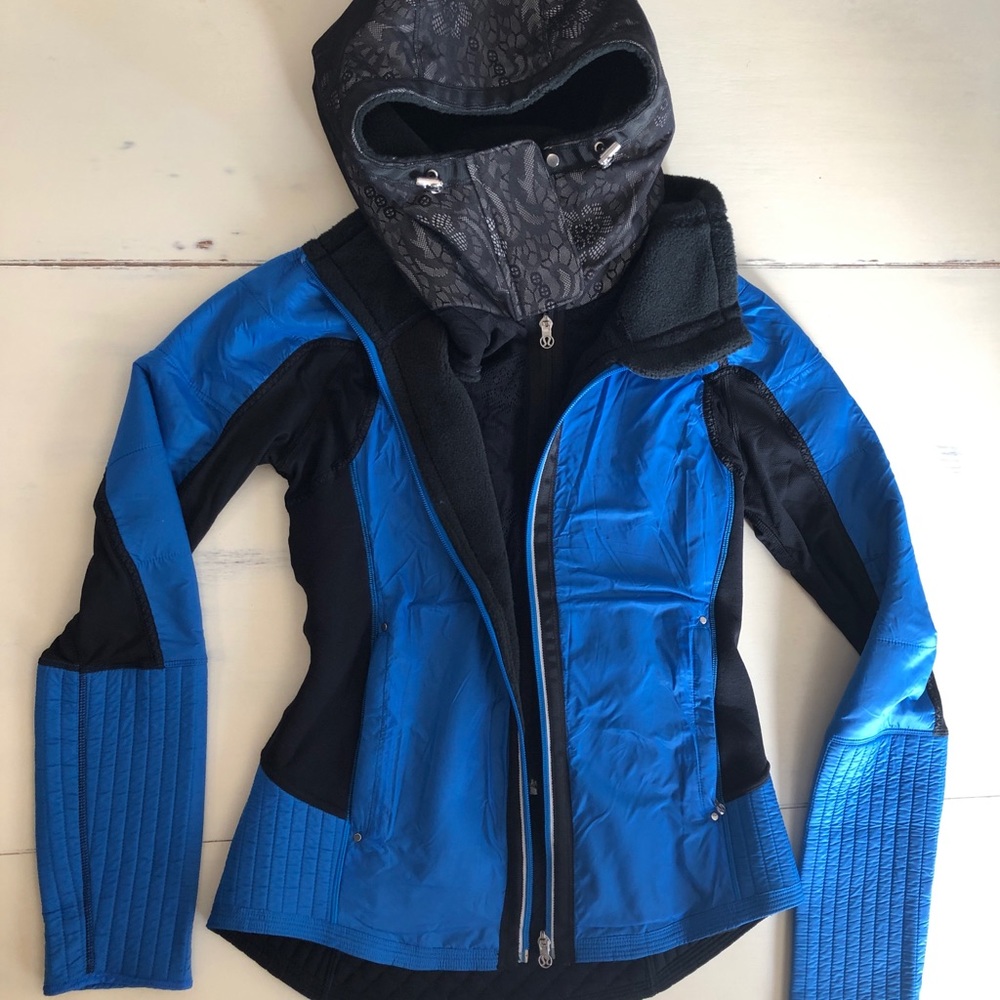 Lululemon jacket with removable reflective hood